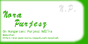 nora purjesz business card